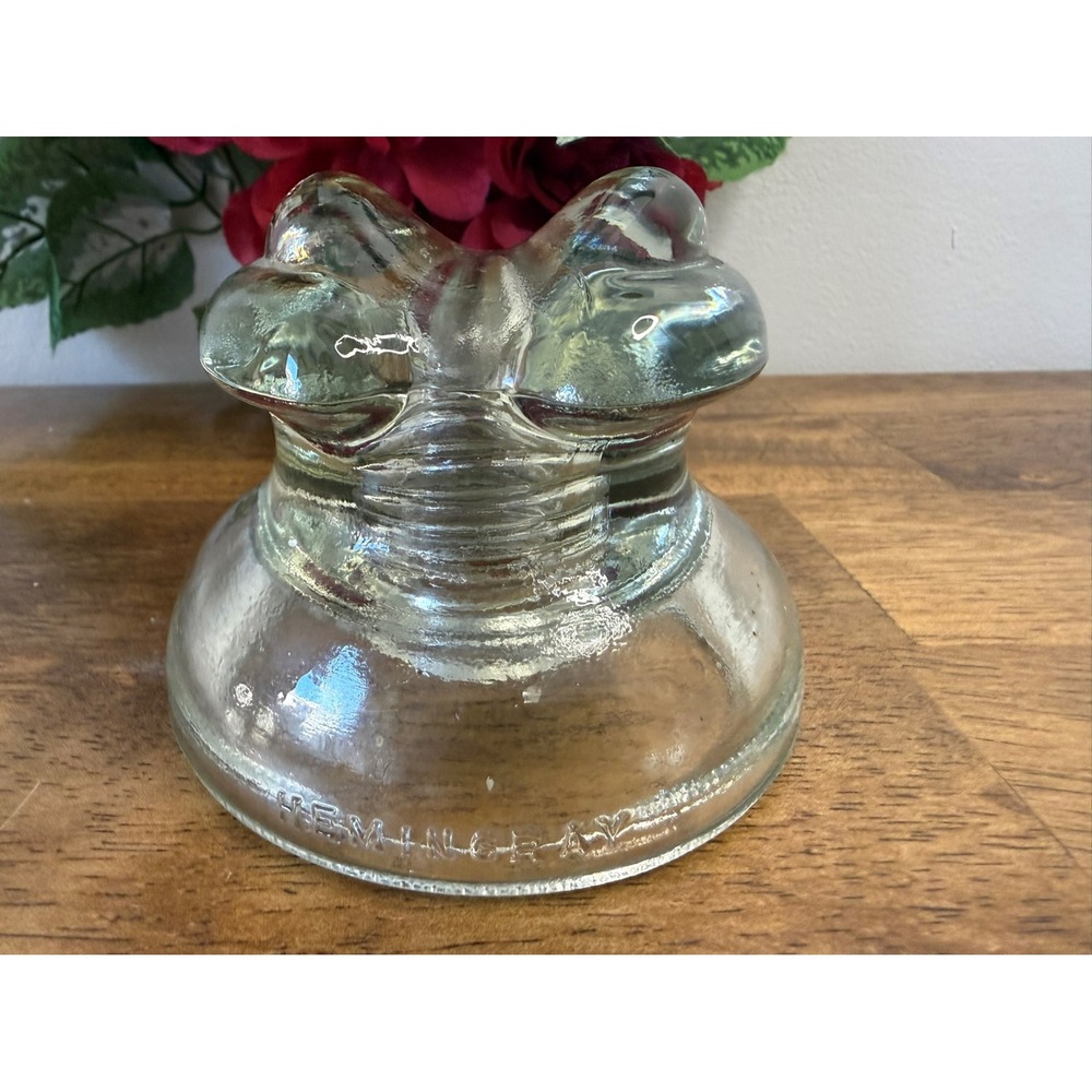 Hemingray No. 42 Clear Glass Insulator – Made‎ in USA Depression Era Decor
